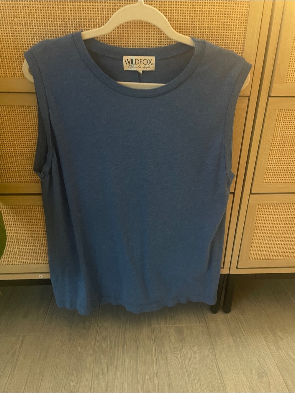 Wildfox Blue Sleeveless Crewneck Tank